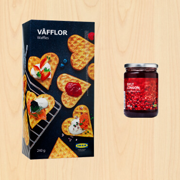 IKEA Family - Restaurant Offers Waffle (240g), and lingonberry jam (400g)